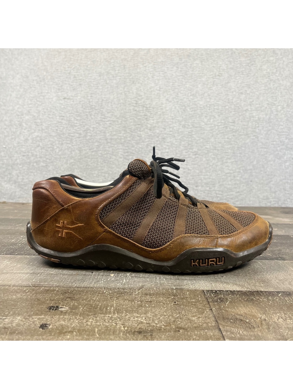 Kuru Men's Athletic Sneakers Size 10 Comfort Support Walking Shoes Lace Up Brown